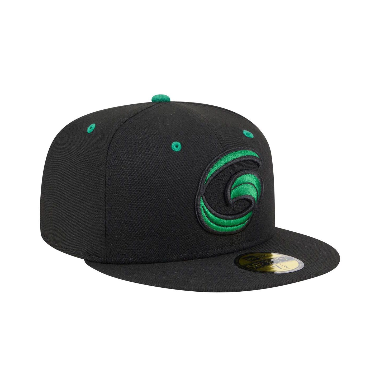 Мужская кепка New Era Black Greensboro Grasshoppers Authentic Collection 59FIFTY Fitted Hat — фото 3