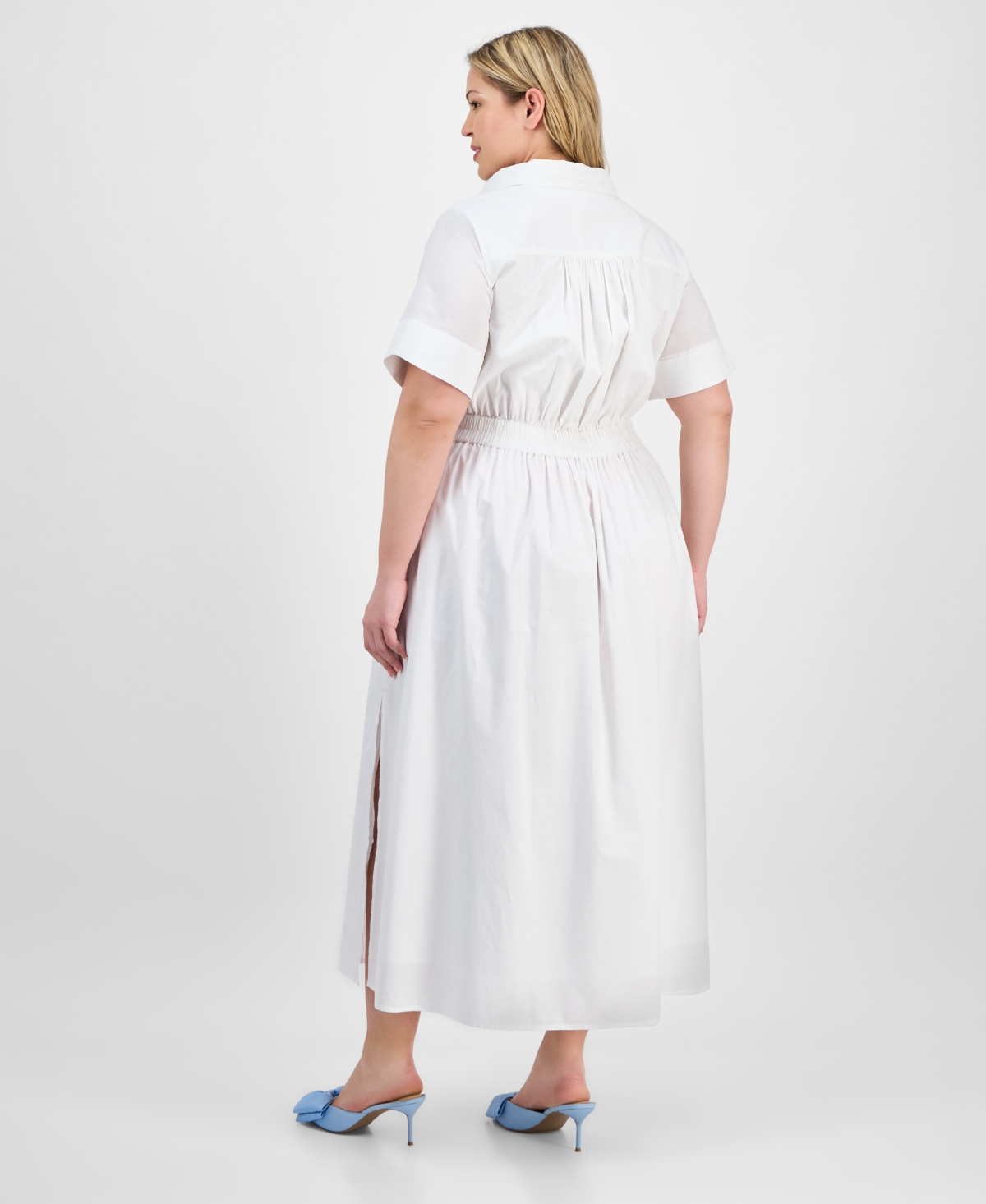 On 34th Trendy Plus Size Short-sleeve Popover Shirtdress, Exclusively At Macy's