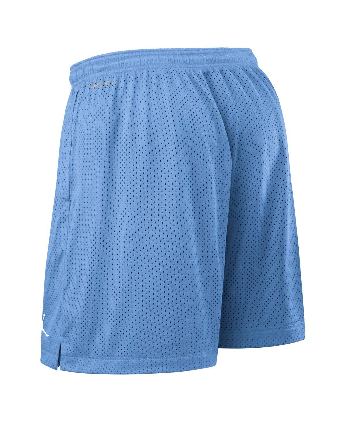 JORDAN MEN'S LIGHT BLUE/NAVY NORTH CAROLINA TAR HEELS 2025 SIDELINE REVERSIBLE PERFORMANCE SHORTS 