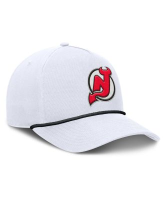 Men's White New Jersey Devils Rope A-Frame Adjustable Hat