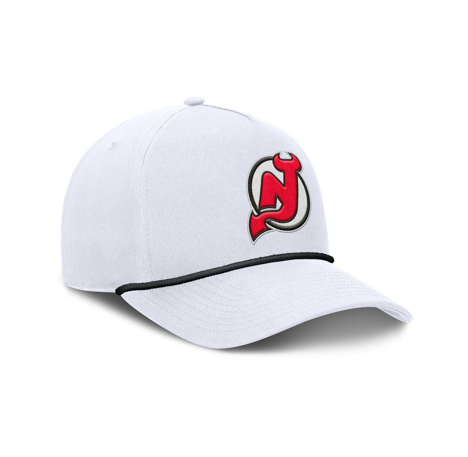 Men's White New Jersey Devils Rope A-Frame Adjustable Hat