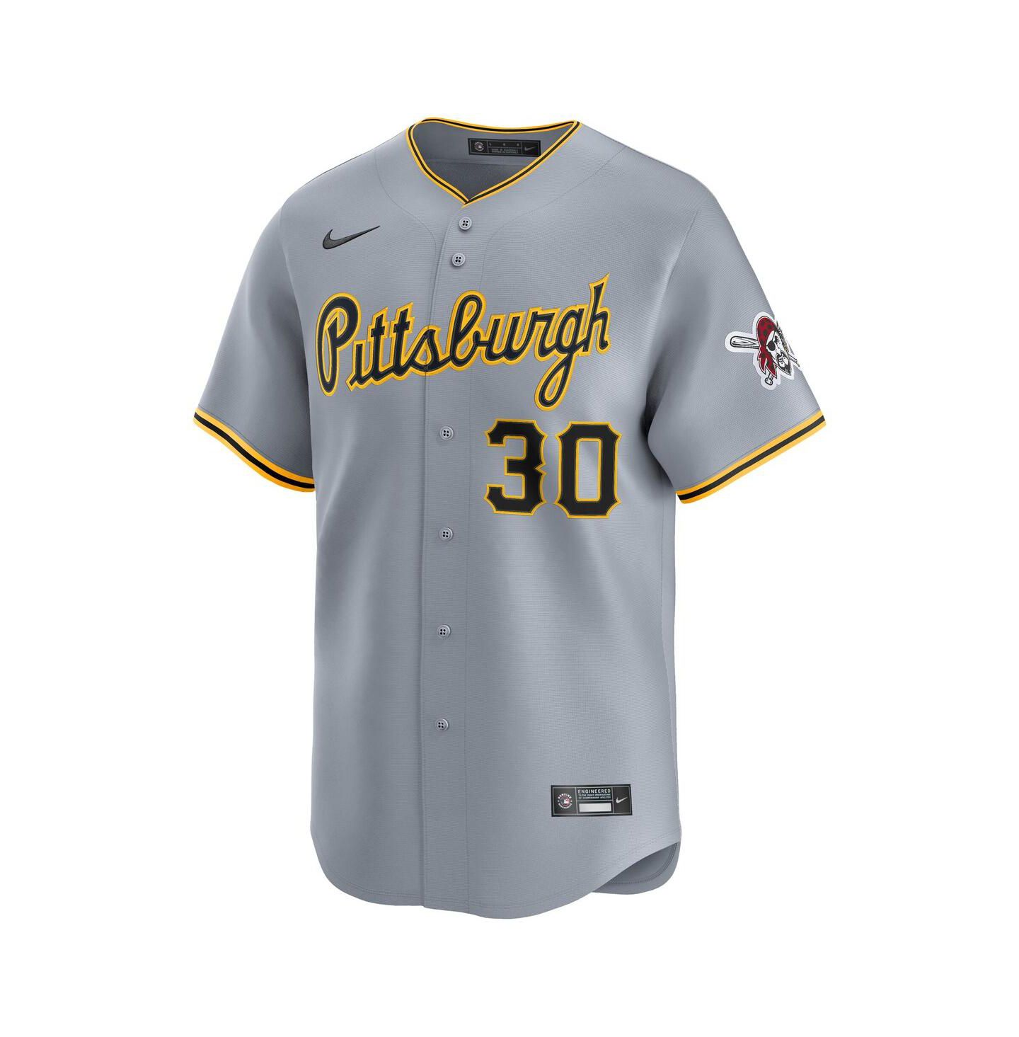 Мужской топ Nike Paul Skenes Gray Pittsburgh Pirates Road Limited Player Jersey — фото 2