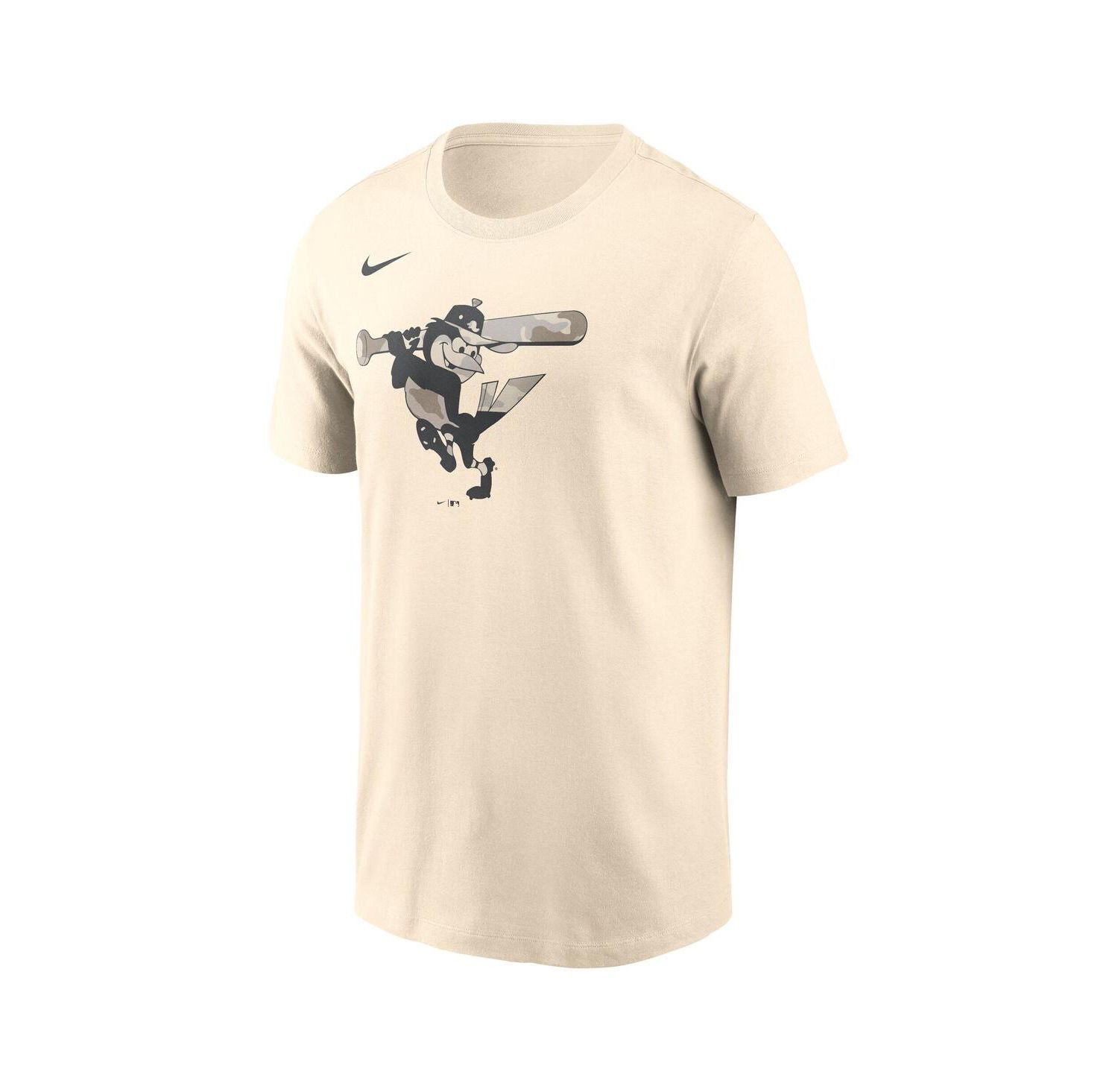 Men's Cream Baltimore Orioles Camo Logo T-Shirt
