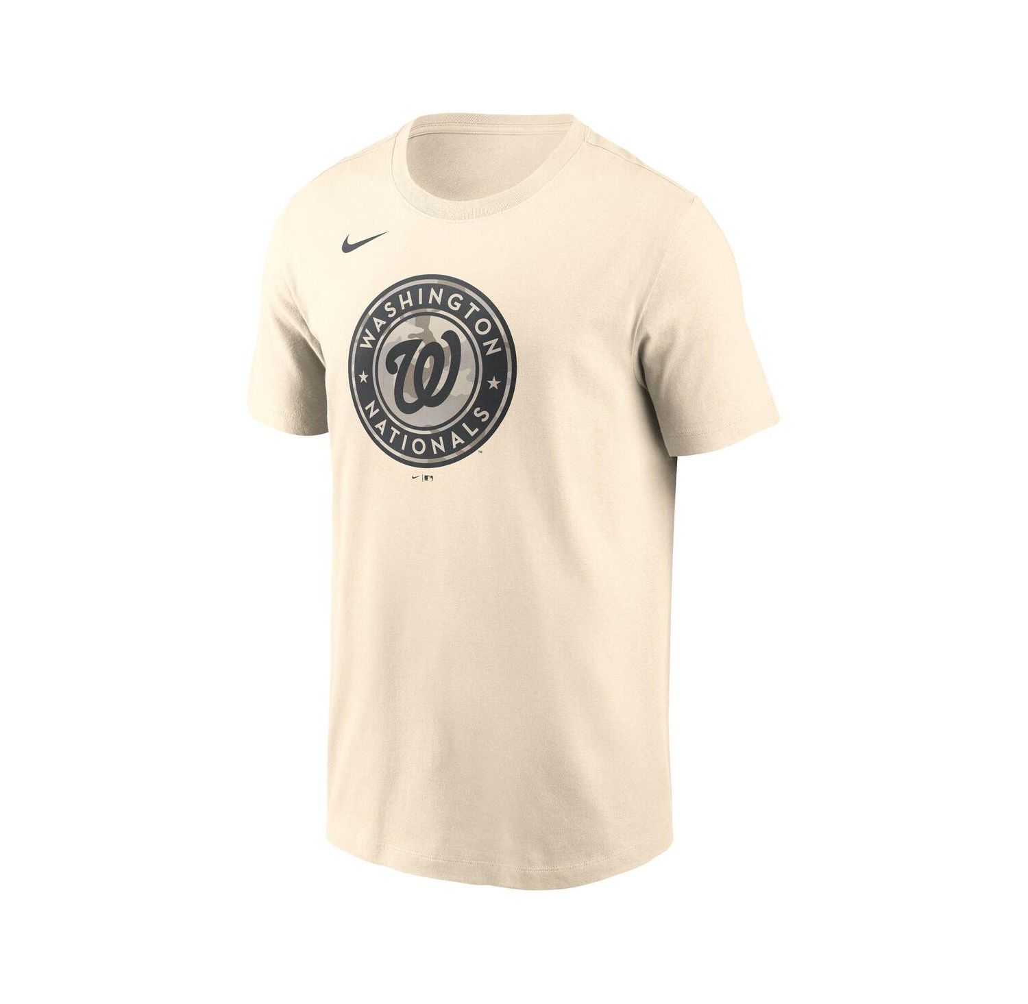Men's Cream Washington Nationals Camo Logo T-Shirt