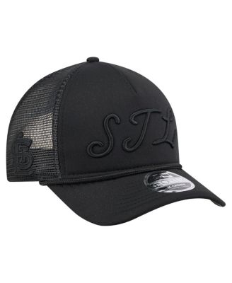 Men's Black St. Louis Cardinals City Initial 9FORTY A-Frame M-Crown Adjustable Trucker Hat