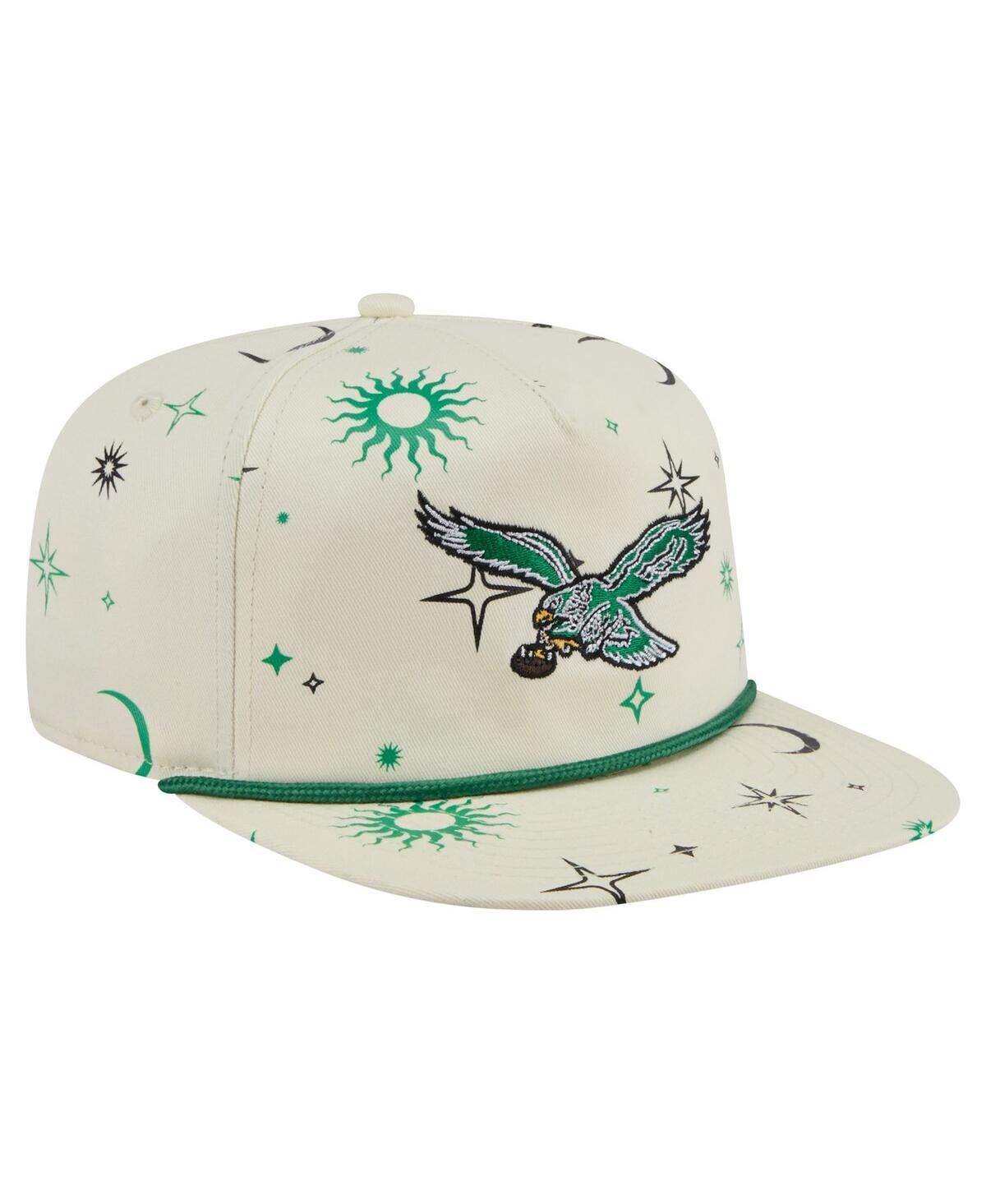 NEW ERA MEN'S CREAM PHILADELPHIA EAGLES CELESTIAL GOLFER ADJUSTABLE HAT 