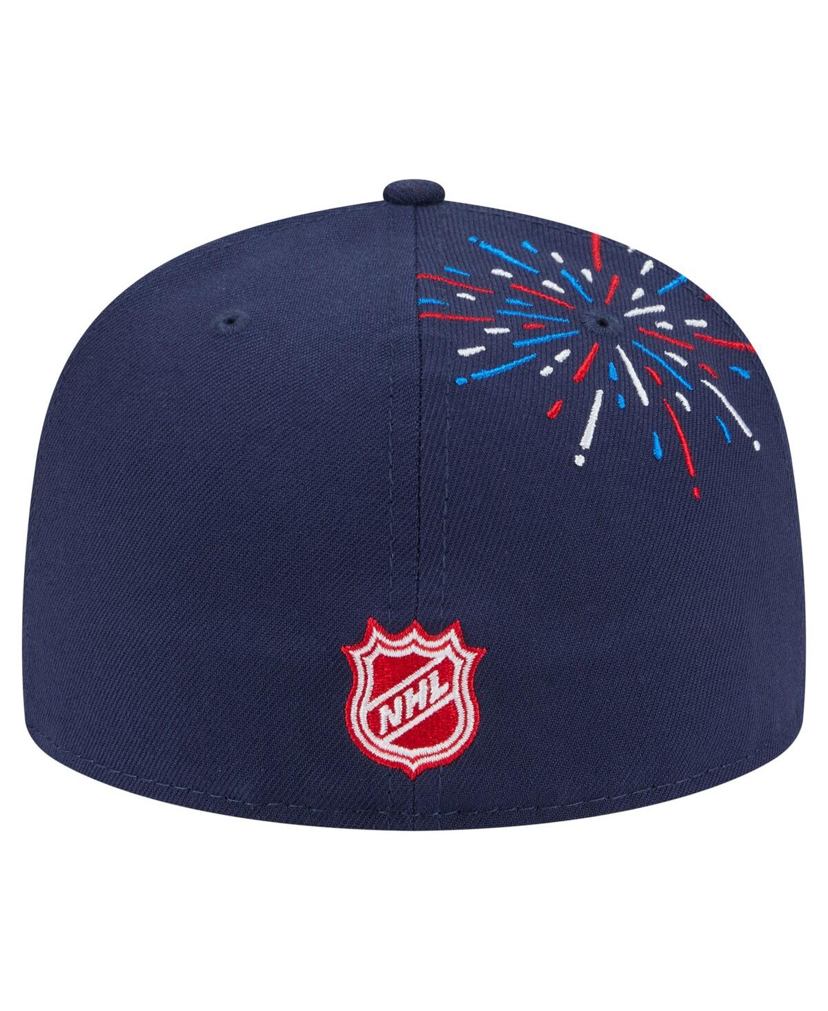 New Era Men's Navy Chicago Blackhawks Americana Fireworks 59FIFTY Fitted Hat
