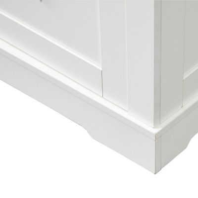 Streamdale Sliding Barn Door Sideboard Cabinet with Storage and Drawers (White and Walnut)