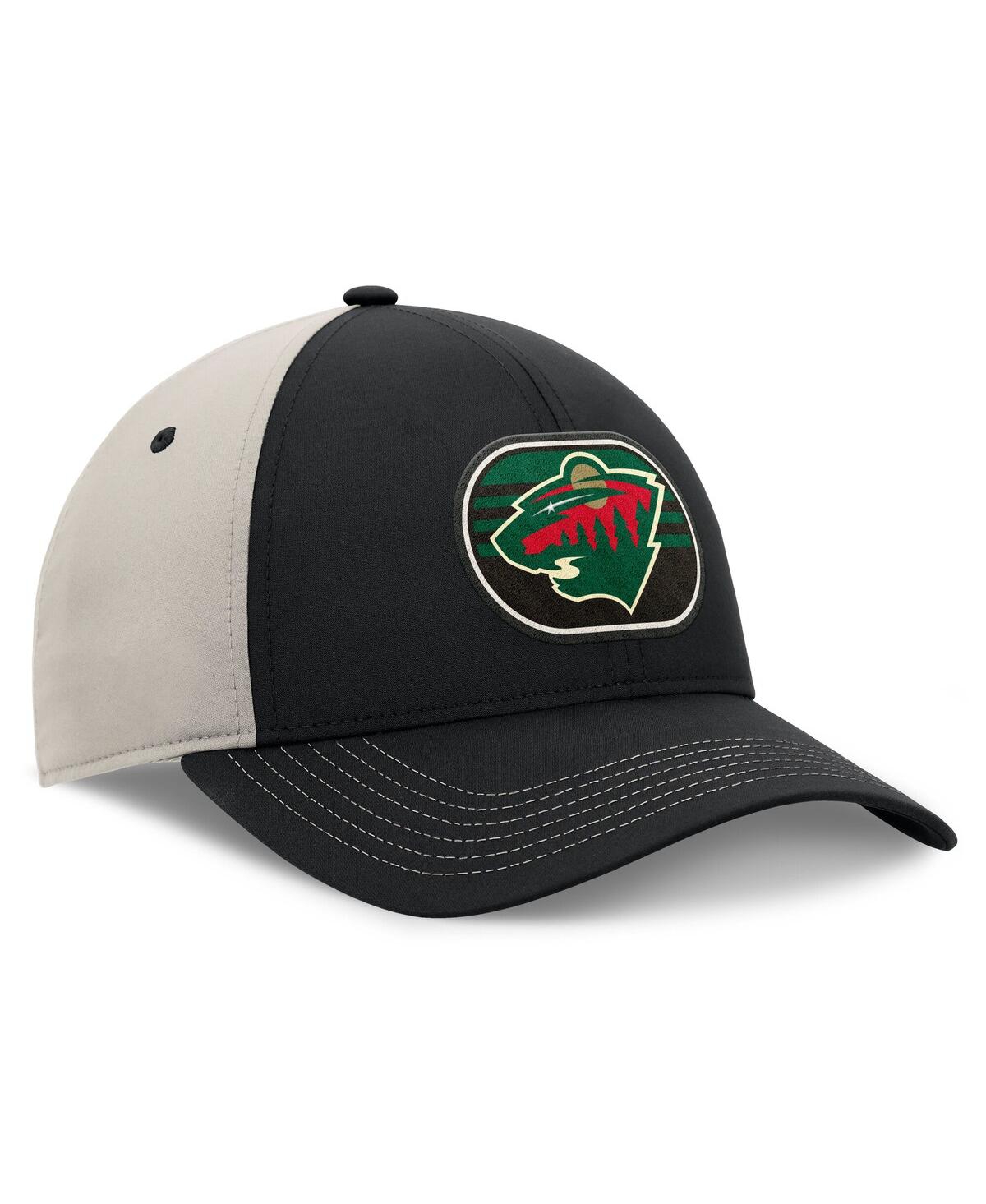 Fanatics Men's Black/gray Minnesota Wild 2025 Stanley Cup Playoffs Locker Room Trucker Adjustable Hat