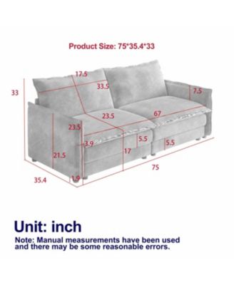 Streamdale Corduroy Loveseat Sofa with Pillows