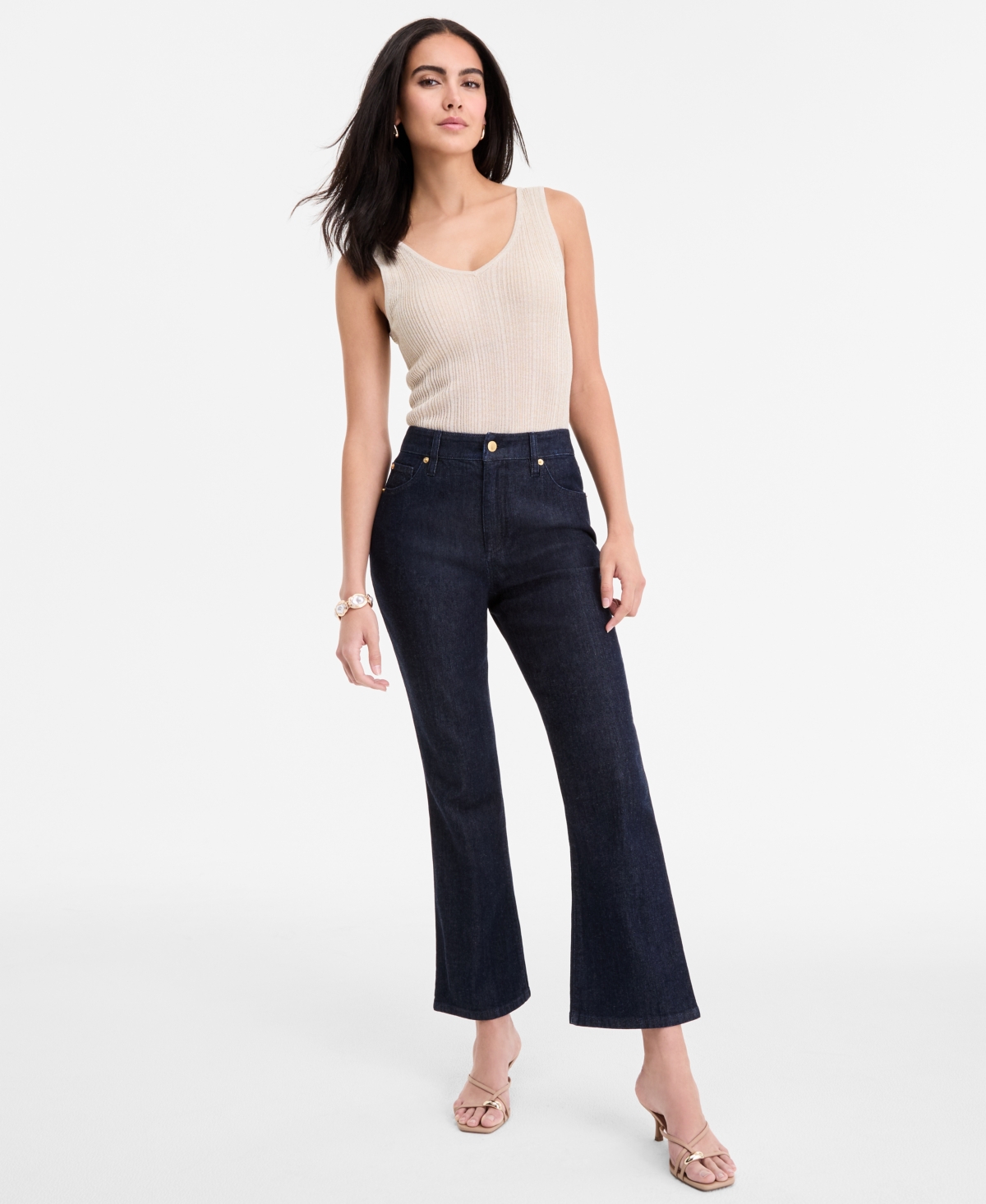 Inc International Concepts Women's High-rise Cropped Flare Jeans, Exclusively At Macy's