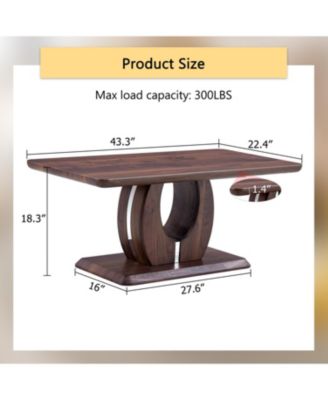 Modern Minimalist Walnut Coffee Table with Textured Sticker