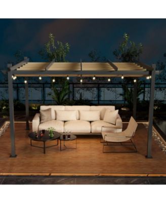 10 x 13 Feet Outdoor Aluminum Retractable Pergola Canopy Shelter