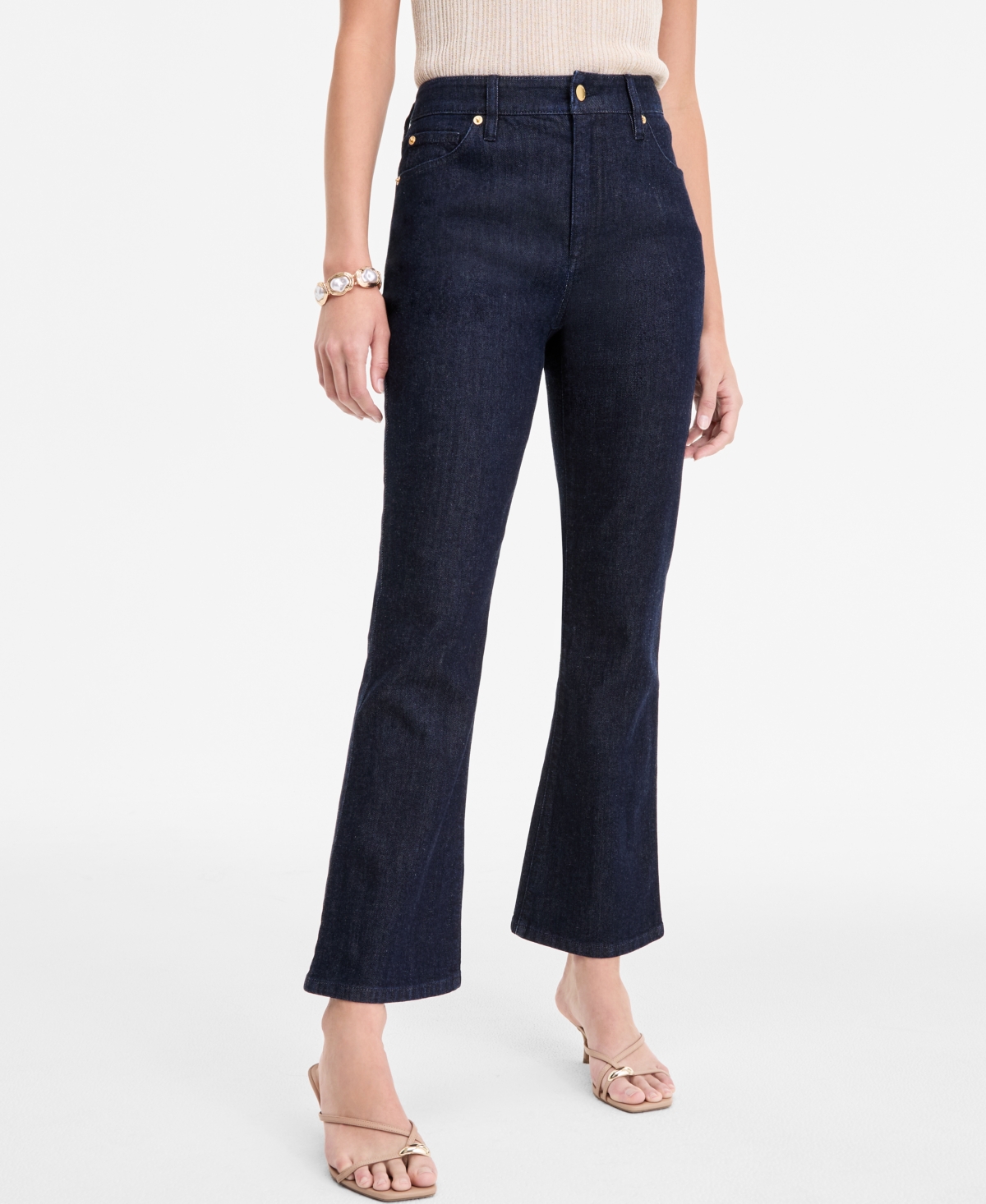 Shop Inc International Concepts Women's High-rise Cropped Flare Jeans, Exclusively At Macy's