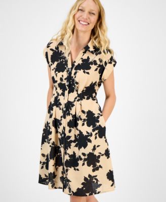 Women's Spread-Collar Button-Front Dress