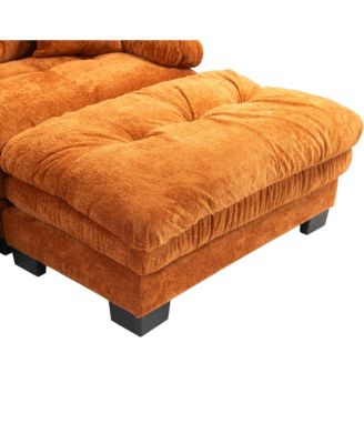 Streamdale L-Shaped Sectional Sofa Sleeper Couch - Orange