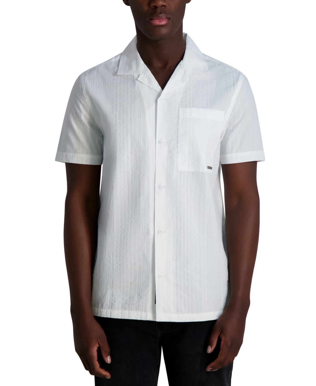 Men's Short Sleeve All Over Printed Woven Shirt - White