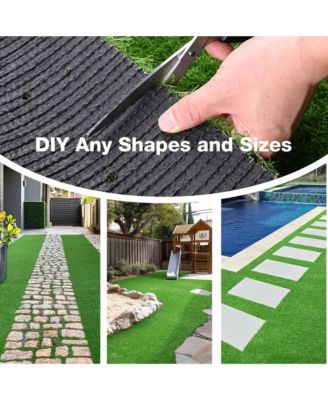 2pcs 50x3 Ft Artificial Grass Turf 0.8" Fake Grass Rug Synthetic Lawn Indoor Batting Tunnels Outdoor Home Decor