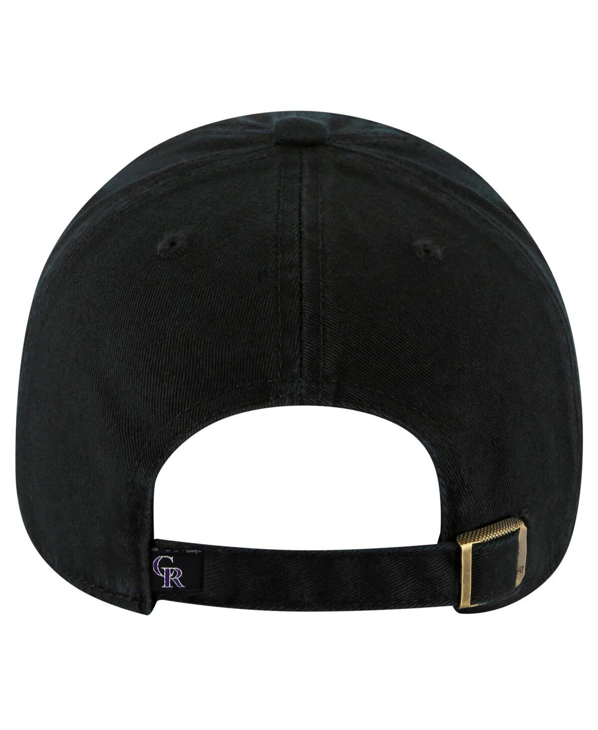 47 Brand Big Boys And Girls Black Colorado Rockies Clean Up Adjustable Hat