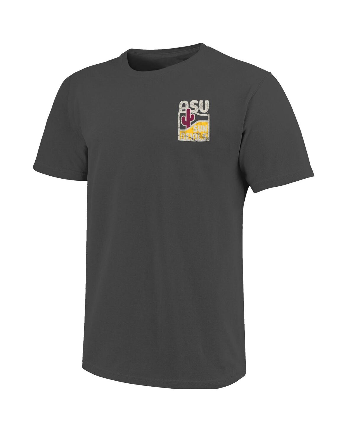 Image One Men's Graphite Arizona State Sun Devils Comfort Colors Minimal Vista Distressed Graphics T-shirt
