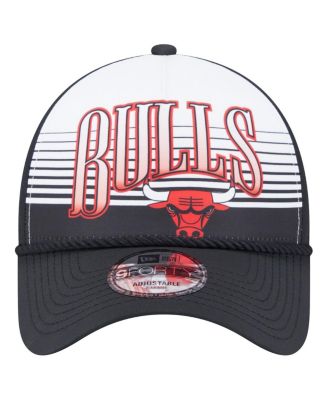 Men's Black Chicago Bulls Throwback Gradient A-Frame 9FORTY Adjustable Hat