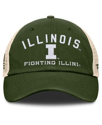 Men's Olive Illinois Fighting Illini OHT Military Appreciation Frontier Trucker Adjustable Hat