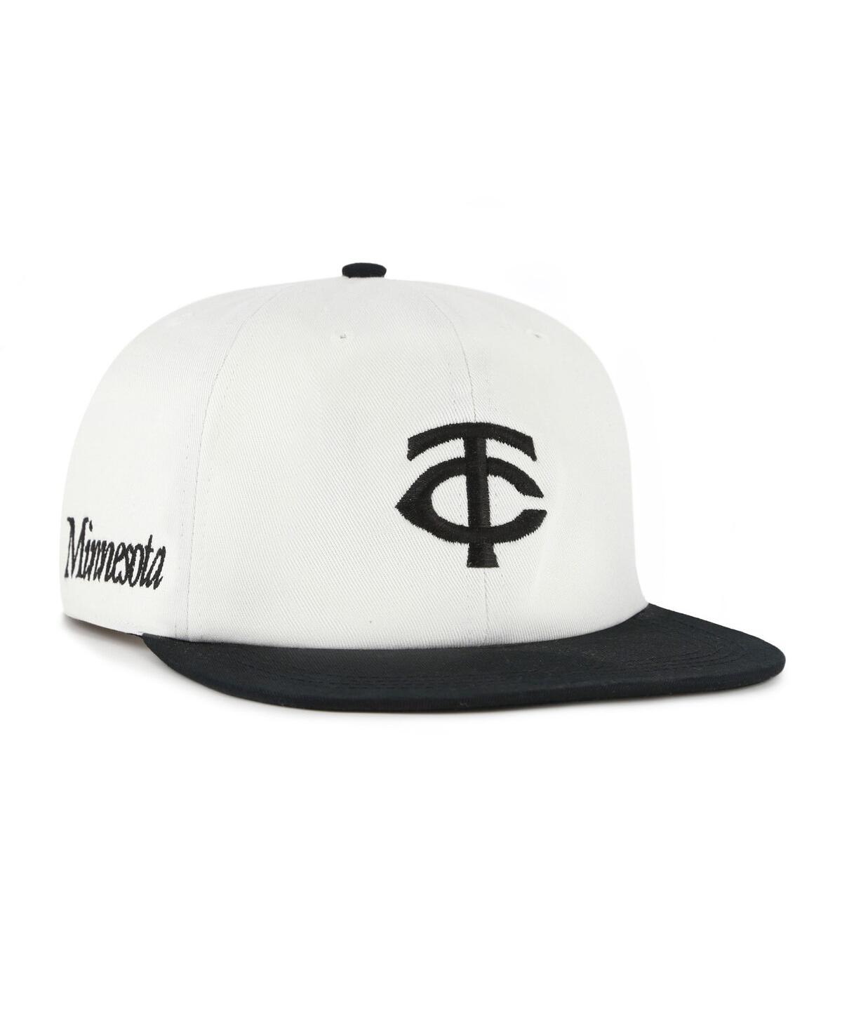 47 Brand Men's White/black Minnesota Twins Foundation Captain Snapback Hat