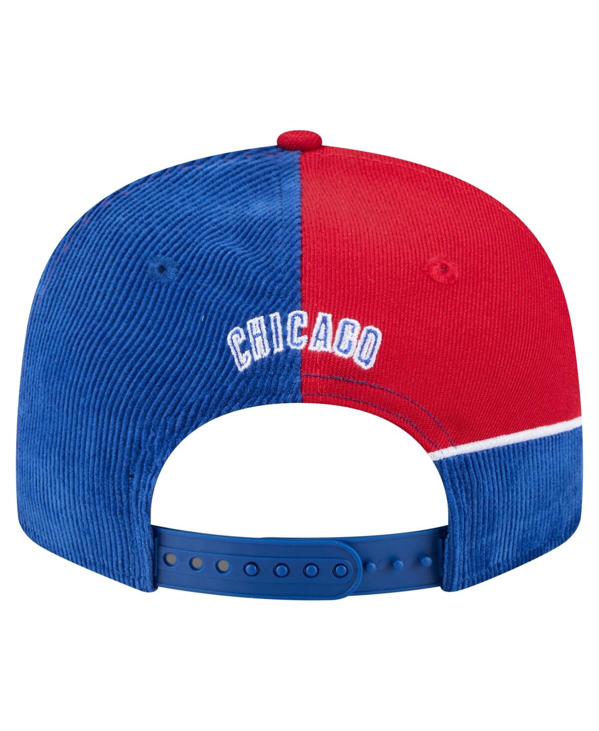New Era Men's Royal/red Chicago Cubs Retro Split Corduroy Snapback Hat