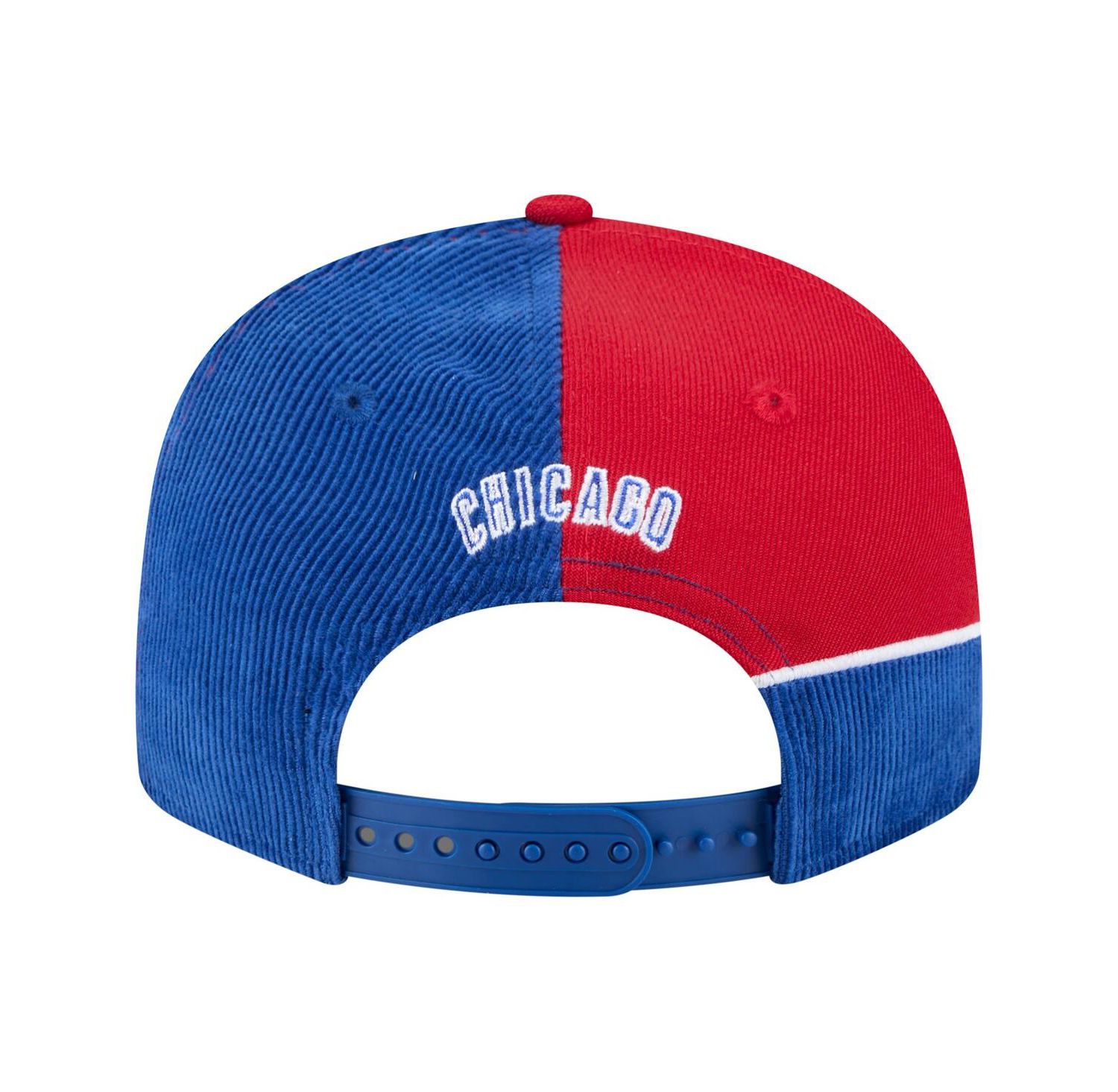 Men's Royal/Red Chicago Cubs Retro Split Corduroy Snapback Hat