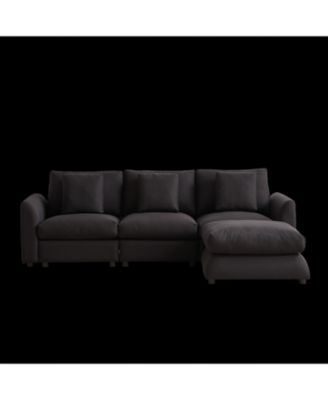 Streamdale 3-Seat Modular Sofa with Ottoman, L-Shaped Sleeper Sofa, 102.2