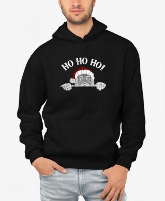 Men's Peeking Santa Word Art Hooded Sweatshirt
