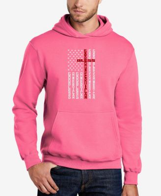 Men's Cross Flag Word Art Hooded Sweatshirt
