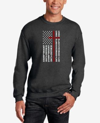 Men's Cross Flag Word Art Crewneck Sweatshirt