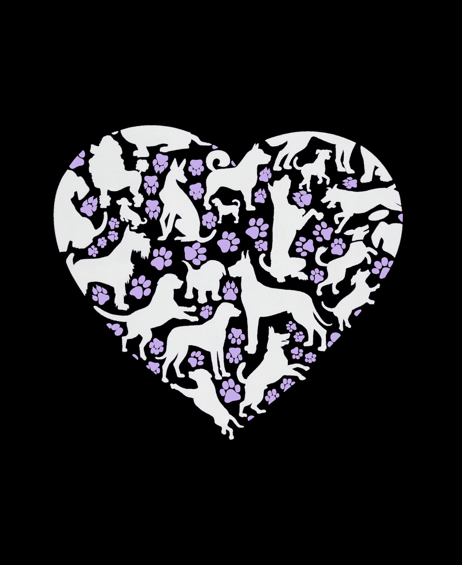Men's Dog Heart Word Art Hooded Sweatshirt