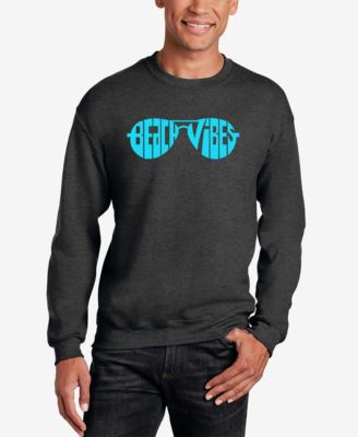 Men's Beach Vibes Word Art Crewneck Sweatshirt