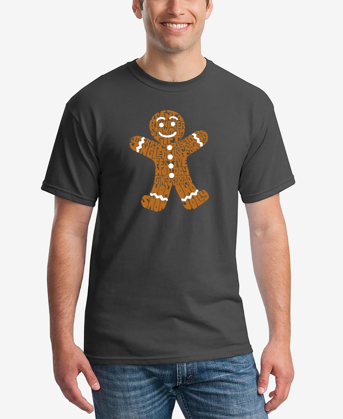 La Pop Art Men's Gingerbread Word Art T-shirt