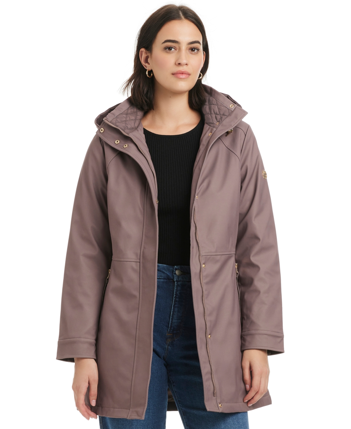 Jones New York Women's Hooded Softshell Coat In Brown