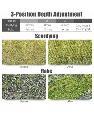 13 Inch 12 Amp Electric Scarifier with Collection Bag and Removable Blades