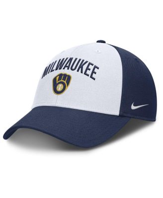 Nike - Men's White/Navy Milwaukee Brewers Club Performance Adjustable Hat