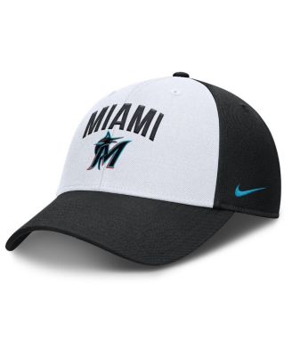 Nike - Men's White/Black Miami Marlins Club Performance Adjustable Hat