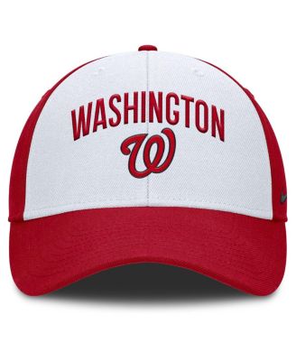 Men's White/Red Washington Nationals Club Performance Adjustable Hat