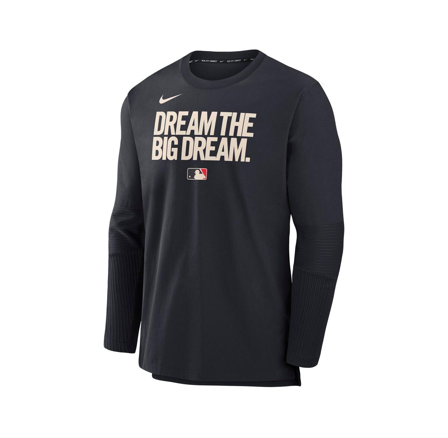 Men's Black Texas Rangers Authentic Collection City Connect Lightweight Player Tri-Blend Performance Long Sleeve T-Shirt