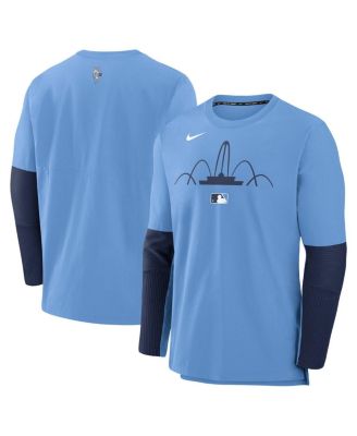 Nike - Men's Light Blue Kansas City Royals Authentic Collection City Connect Lightweight Player Tri-Blend Performance Long Sleeve T-Shirt