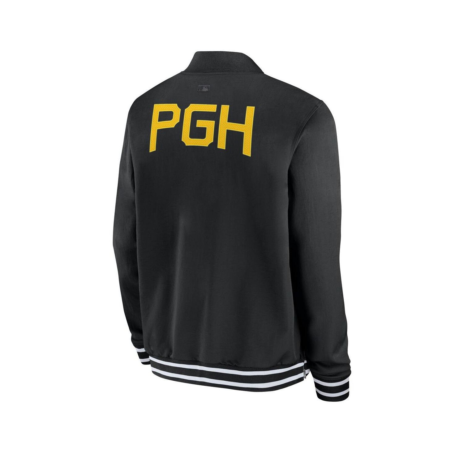 Men's Black Pittsburgh Pirates Authentic Collection City Connect Full-Zip Bomber Jacket