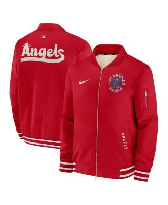 Nike - Men's Red Los Angeles Angels Authentic Collection City Connect Full-Zip Bomber Jacket