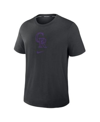 Men's Black Colorado Rockies Authentic Collection Early Work Tri-Blend Performance T-Shirt