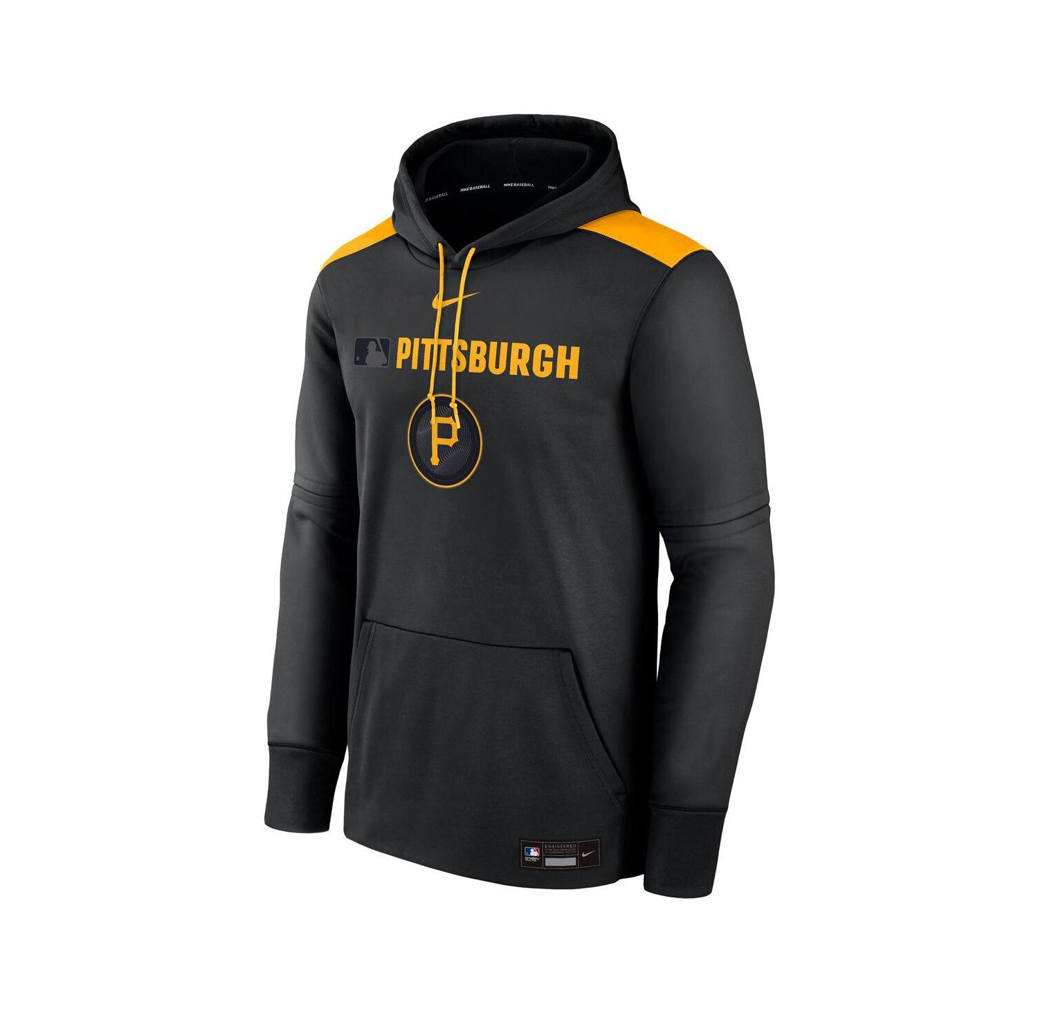 Men's Black Pittsburgh Pirates Authentic Collection City Connect Therma Pullover Hoodie