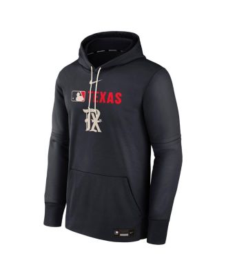 Men's Black Texas Rangers Authentic Collection City Connect Therma Pullover Hoodie