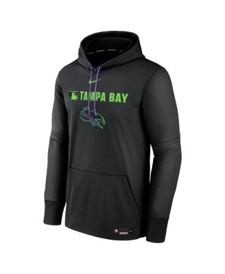 Men's Black Tampa Bay Rays Authentic Collection City Connect Therma Pullover Hoodie