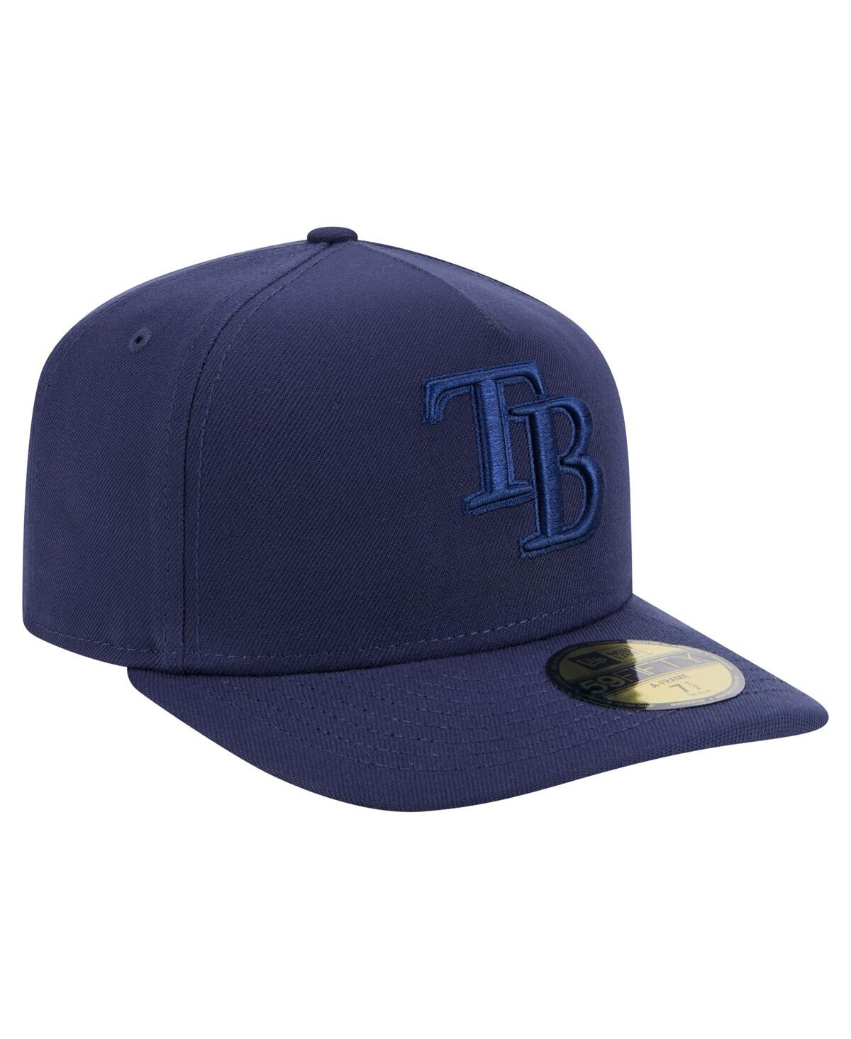 New Era Men's Navy Tampa Bay Rays Color Pack A-frame 59fifty Fitted Hat